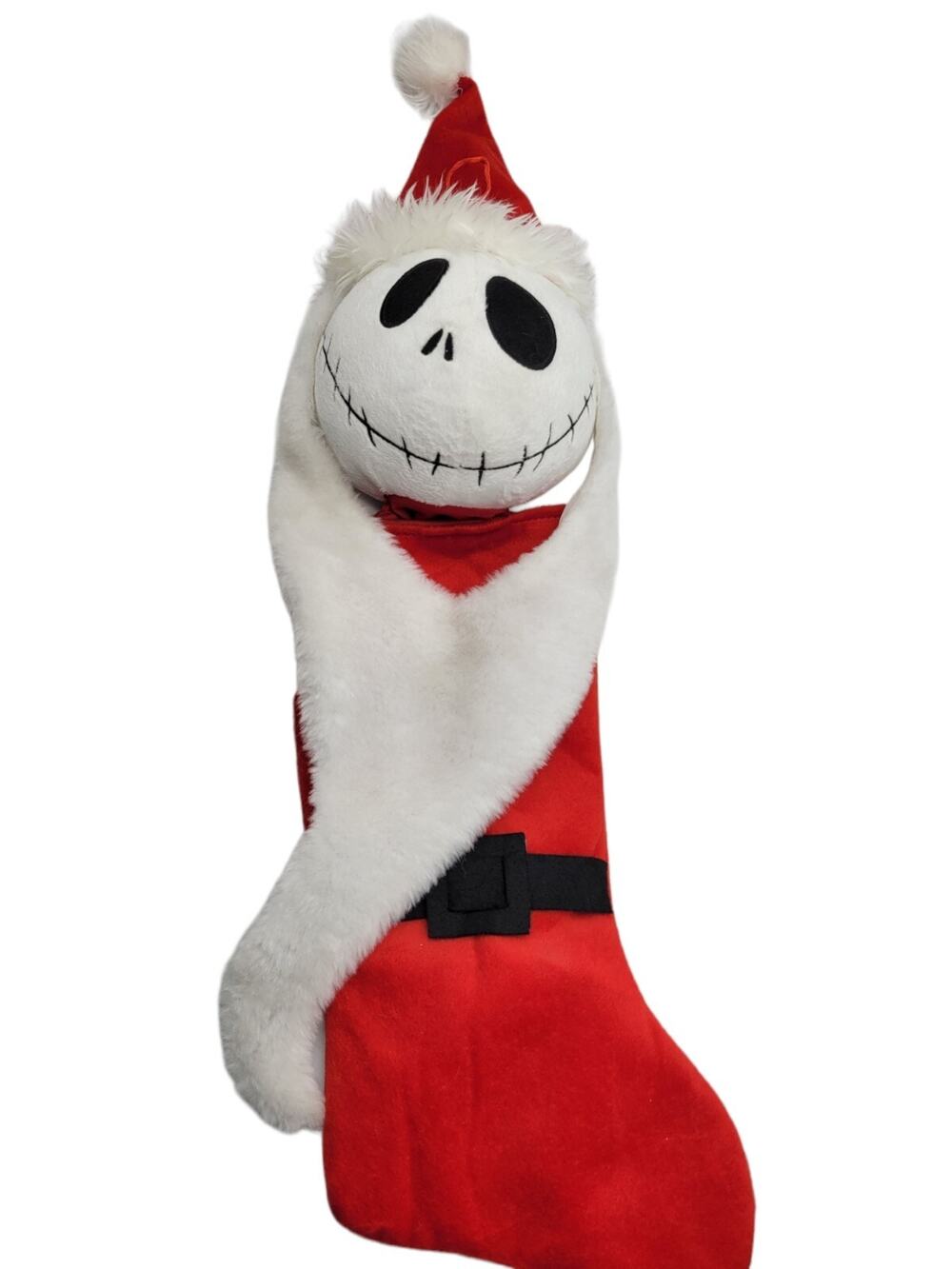 Nightmare Before Christmas Vintage Disney Plush Jack Skellington Felt Stocking